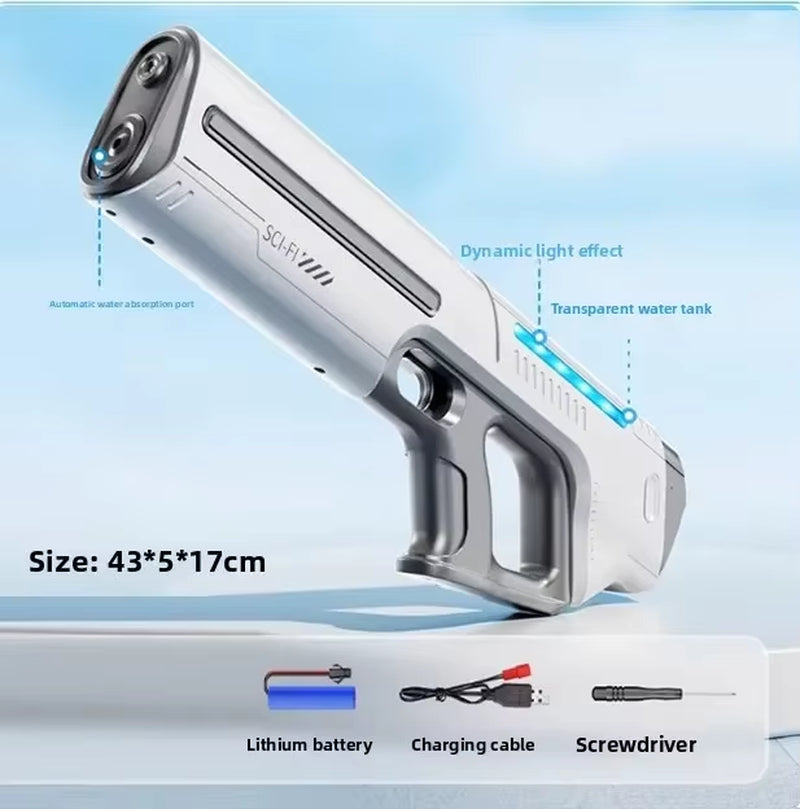 Children Fully Automatic Water Gun Storage Gun Large Capacity Electric Water Absorbing Toy Gun Summer Outdoor Water Toy Gift