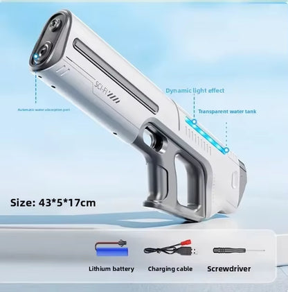 Children Fully Automatic Water Gun Storage Gun Large Capacity Electric Water Absorbing Toy Gun Summer Outdoor Water Toy Gift