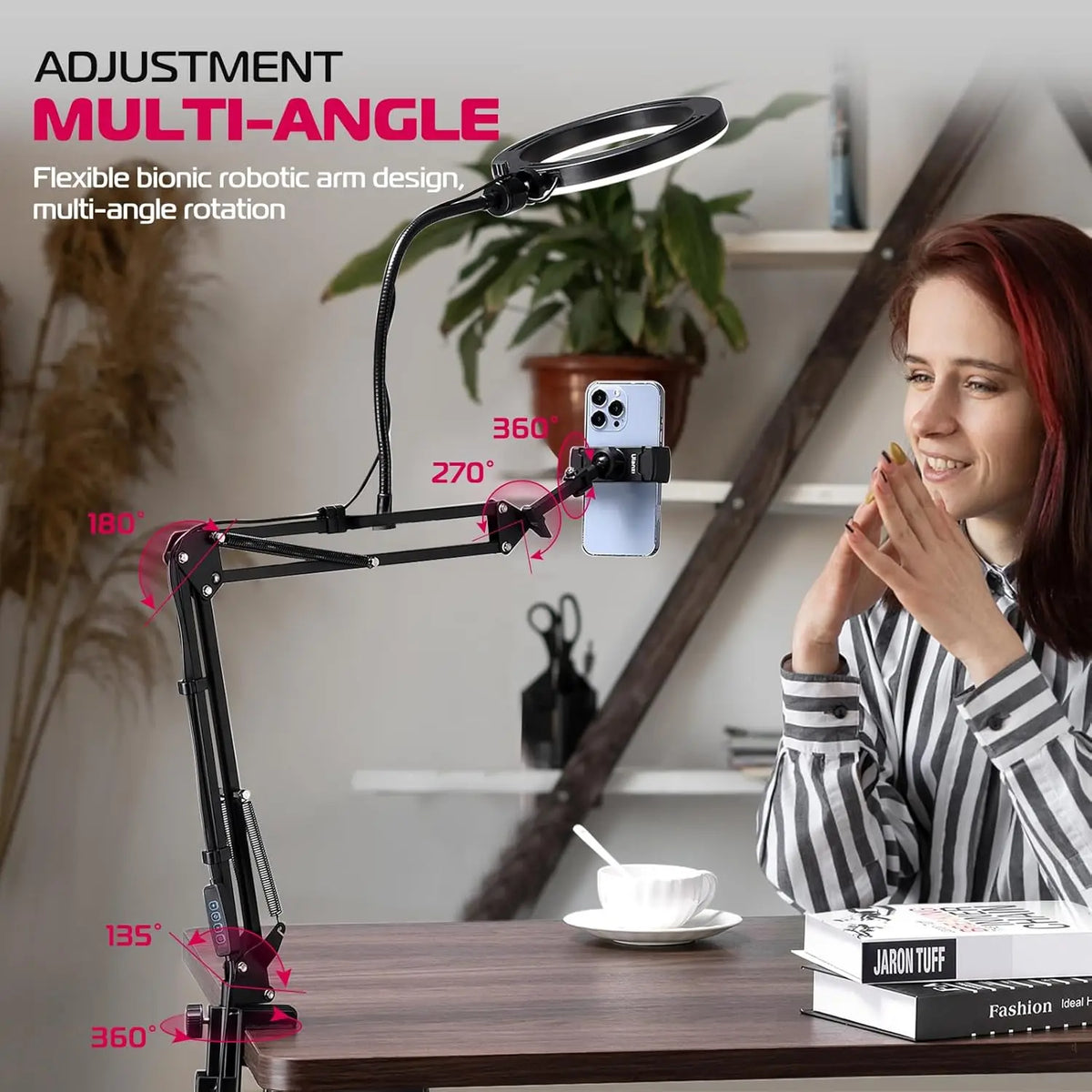 RING LIGHT WITH DESK CLAMP