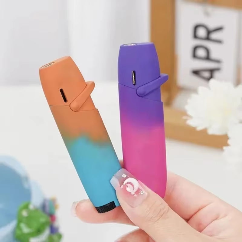 NEW Creative Outdoor Windproof Metal Pink Flame Lighter Arm Ignition Spray Butane Gas Lighter Fashionable Smoking Gift (No Gas)