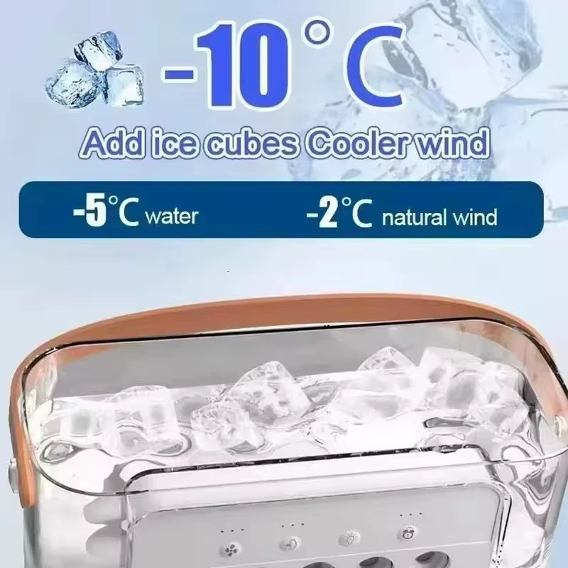 Portable Humidifier Fan Three in One, Mini USB Air Conditioning Fan, LED Night Light, Water Mist, Home Fun Air Cooler Humidifier