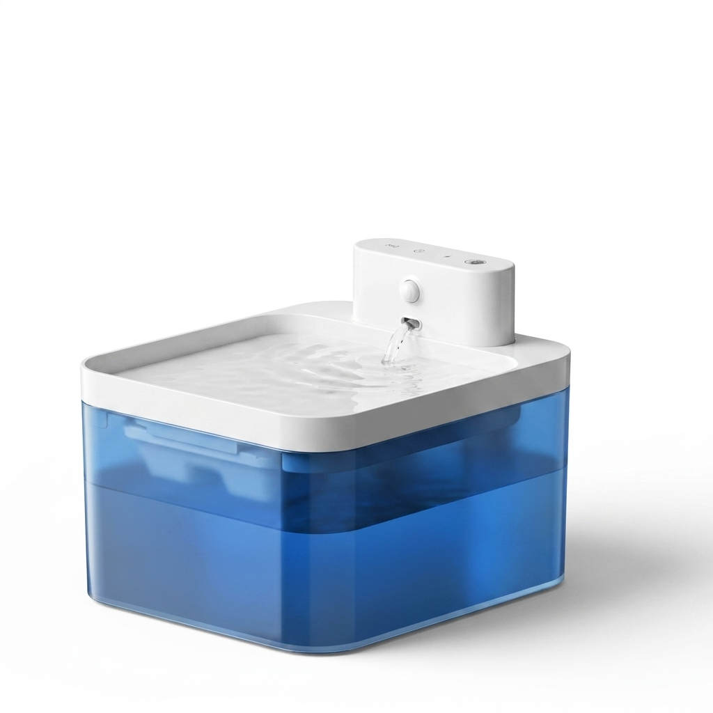 Automatic pet water fountain, front view
