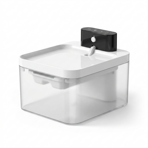 Automatic pet water fountain, side view