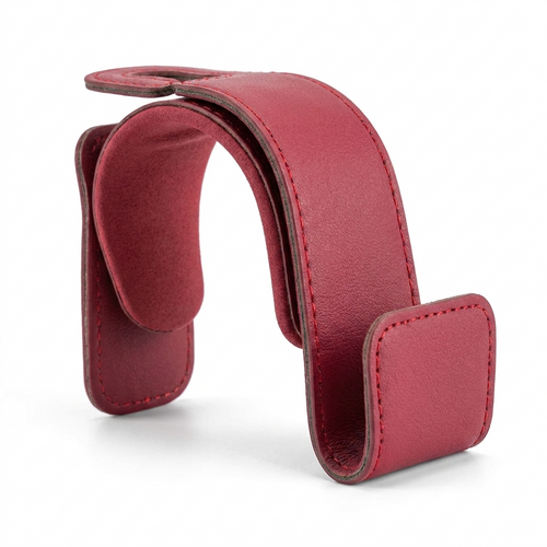 Car headrest hooks, side view