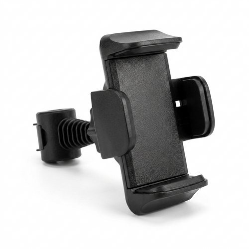 Car headrest phone holder, front view
