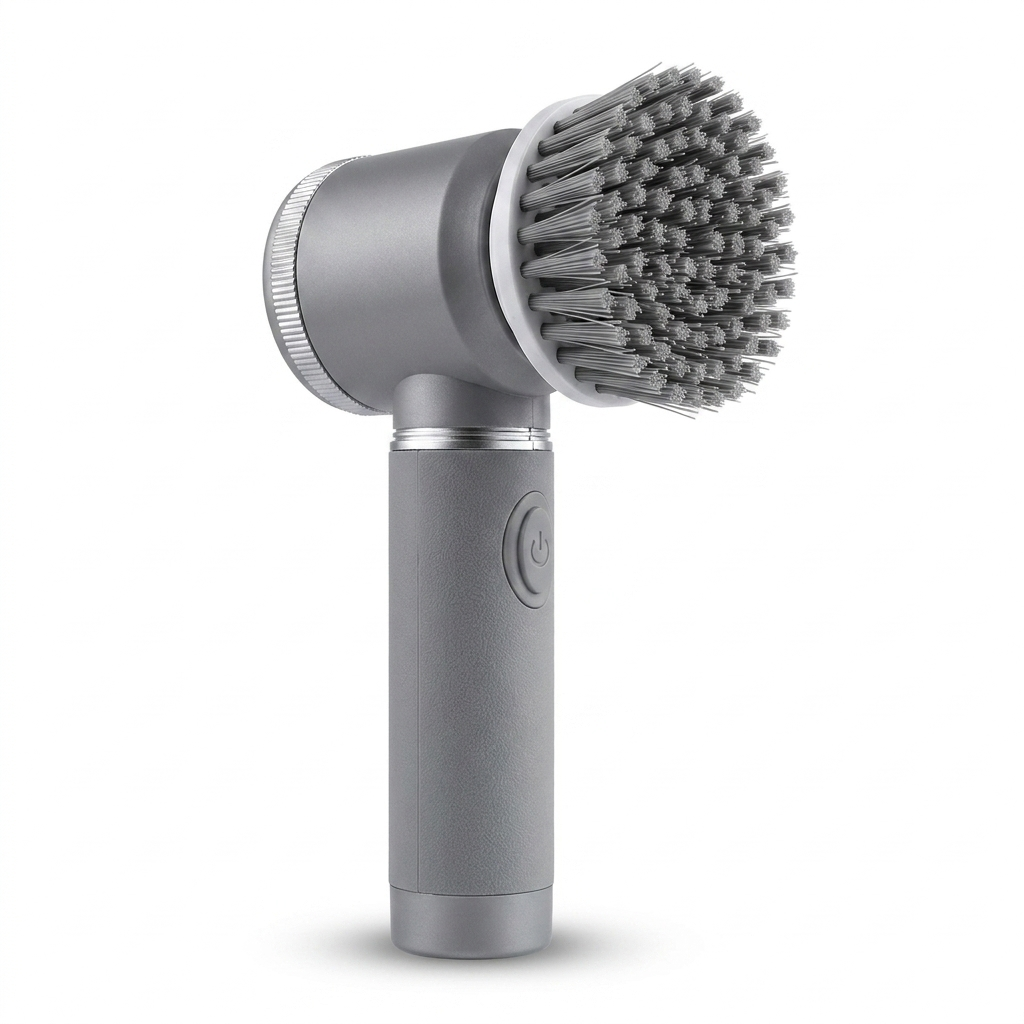Cordless electric spin scrubber, front view