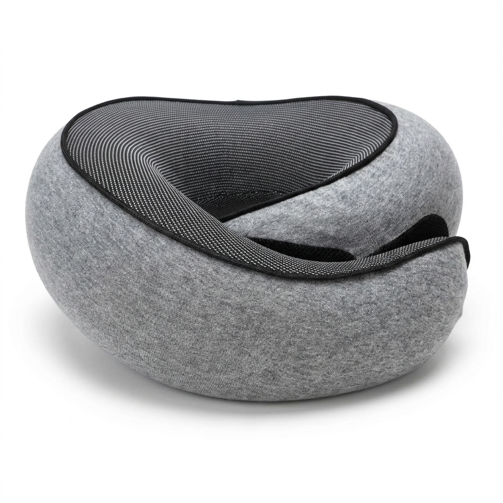Memory foam travel pillow, front view